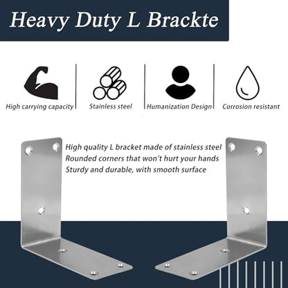 30PCS L Brackets 4X1X1IN 304 Stainless Steel Corner Braces - size: 5X1X1IN