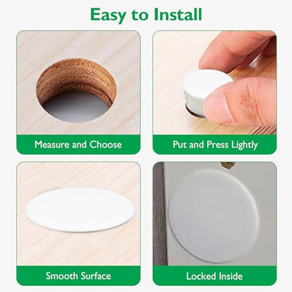 EASYEAH 15PCS 1"(25mm) White Plastic Hole Plugs, Screw Hole Plugs - size: 1"/25mm