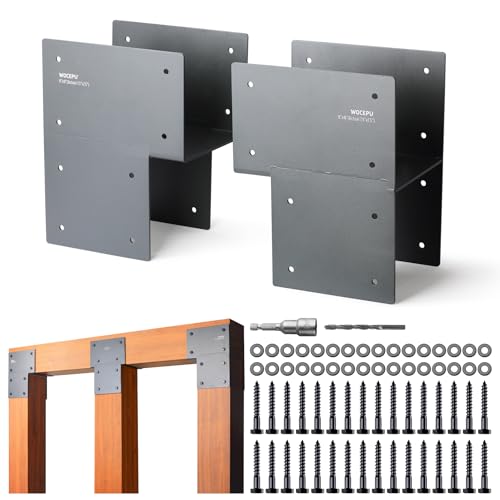 2 Pack Heavy Duty 8x8 (Actual 7.5"x7.5") Stainless Steel End Post Caps Tie Bracket , Fit Connecting Wood Gazebo, Deck Patio Post and Wood Beams Bracket (End Dark Ggray) - size: End 8"x8"(Actual 7.5"x7.5")