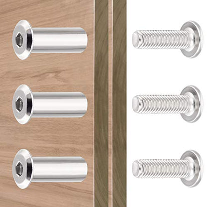 40 Sets Silver Furniture Connector Bolts M6x20mm Binding Screws for Wood - color: M6x20mm-D