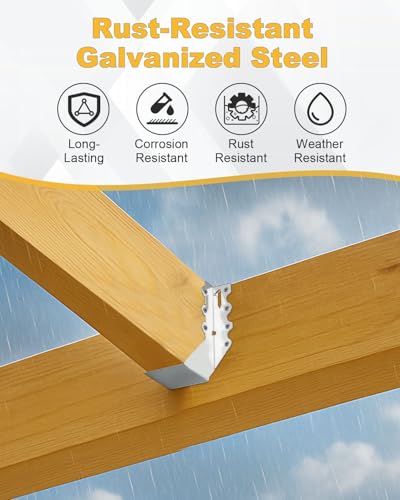 25 Pcs 2x6 Joist Hangers for Wood, 20 Gauge Galvanized Face Mount Joist Hangers, Heavy Duty Hurricane Ties for Rafters Roofs Decks Floors Ceilings - style: 2×6 25 Pack