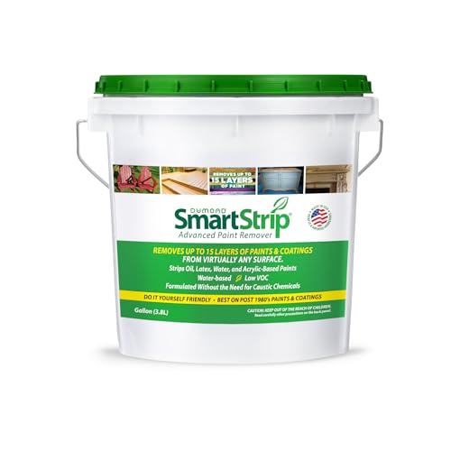 Smart Strip Advanced Paint Remover - for Removal of Acrylic, Latex, Oil, & Water-Based Coatings - Non-Caustic Formula - Indoor/Outdoor - Contractor & DIY Friendly - 1 Gallon - size: GALLON - BUCKET