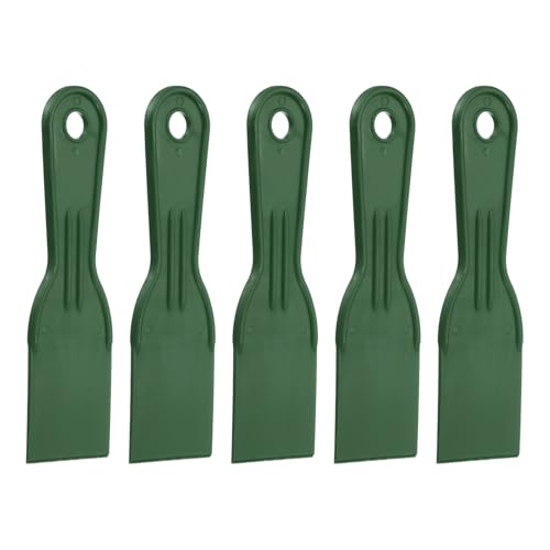 HARFINGTON 5pcs Putty Knife Scraper 2" Width Flexible Plastic Putty Knife Paint Scraper Tool for Taping Drywall Spreading Painting Wall Scratching Dark Green - color: Dark Green, size: 2"