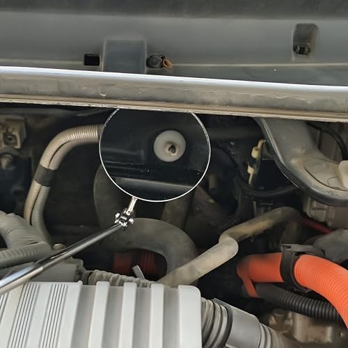 360 Rotating Telescopic Inspection Mirror - Mechanics Car Mirror on a Stick with Lights and Extendable Mechanic Tool for Automotive