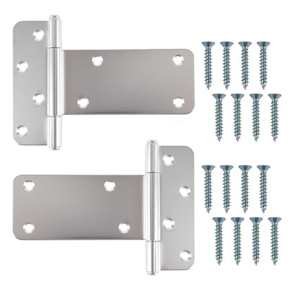 5 in T-Strap Shed Door Hinges,260 Lbs Capacity,2Pack Heavy Duty Tee Hinge - color: Silver, size: 5 in -2 pcs