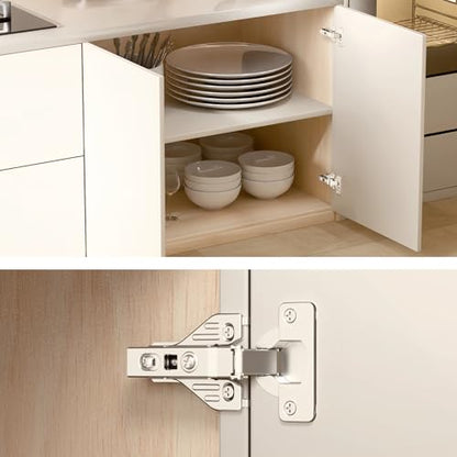10Pcs Soft Close Face Frame Cabinet Hinges 50% Faster Install - size: 5 Pairs