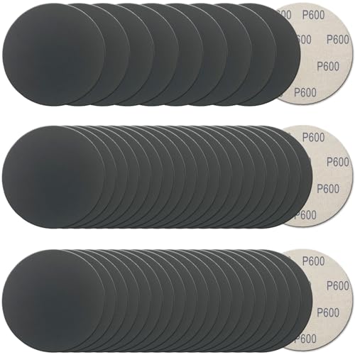 50Pcs 5 Inch Hook and Loop Sanding Discs, 600 Grit Wet Dry Round Sandpaper - style: Grit 600