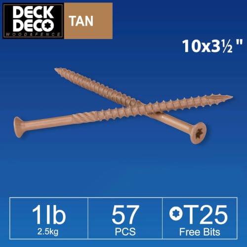 Wood Screws #10 x 3-1/2"Exterior Deck Screws57pcs(approx)1 lb/Box - size: #10x3-1/2"