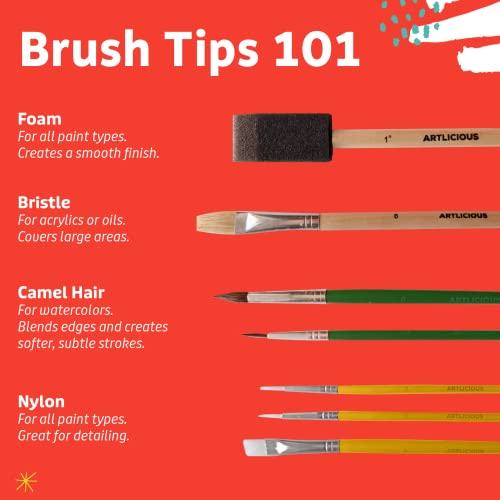 Artlicious Craft Paint Brushes Set for Kids, Acrylic Painting, 30 Pack - style: 30 Pack
