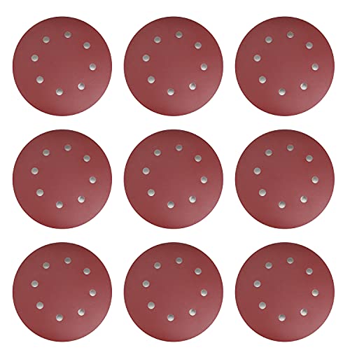 Utoolmart 10pcs 7 Inch 8 Hole Hook and Loop Sanding Disc 800Grit Flocking Sandpaper for Random Orbit Sander - size: 800 Grit