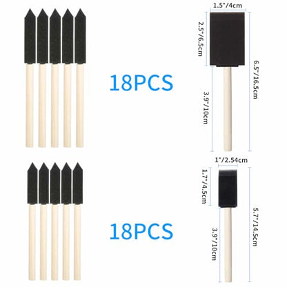 36 Pcs Foam Paint Brushes Set, 1"&1.5", for Painting, Staining, Varnish - size: 36PCS 1"&1.5"