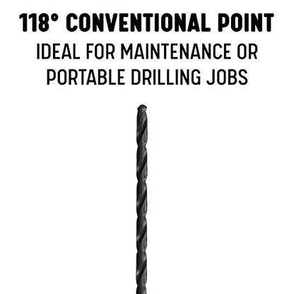 Drill America High Speed Steel 13/32" x 10" Extra Length Drill Bit, DWDDL Series - size: 13/32", style: 10" Length, Straight Shank