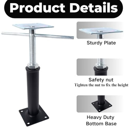 Adjustable House Floor Jacks, 4 Pack, 11”-14.5” Height Range, 10000 lbs Load Capacity, Adjustable Support Beam Basement Jack Post for Leveling and Temporary Support