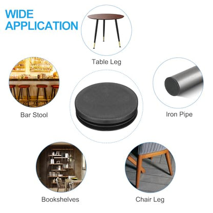 PATIKIL 2-1/4" Plastic Tubing End Caps, 12Pcs Round Hole Plug Insert for Round Iron Pipe Chair Leg Table Bookshelves Patio Furniture, Black - color: Black, size: 2-1/4"