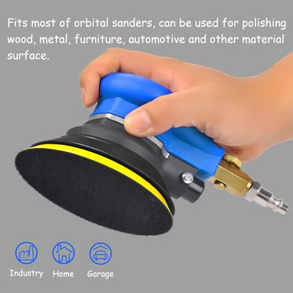 2Pcs 5in Hook and Loop Flexible Backing Pad, 5" Sanding Back Pad 5/16" 24 Thread for Air Orbital Sander and Pneumatic Polisher - style: 2Pcs 5inch