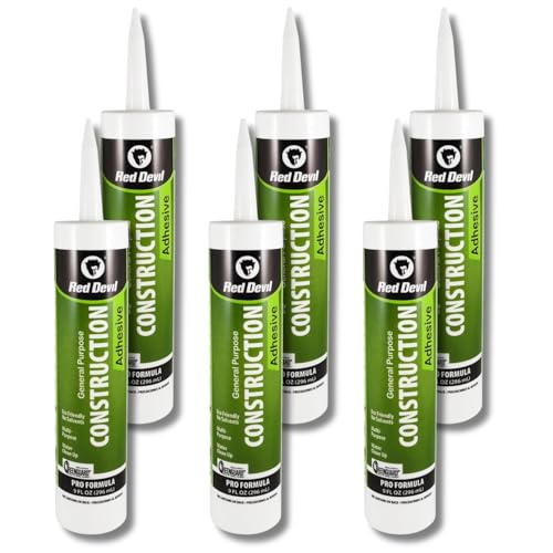 Red Devil 077606 General Purpose Construction Adhesive, 9 oz, 6-Pack, White - size: 6 - Pack, style: 9 oz.