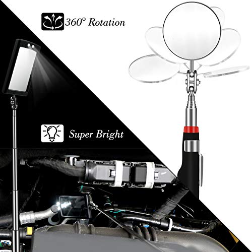 5PCS Telescoping Magnetic Pick-Up Tool Set, Inspection Mirror, Flexible