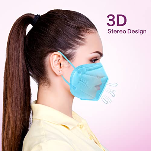 Miuphro 50 Pack Cup Dust Safety Disposable Masks, KN95 5-Layer Foldable Masks - color: Blue