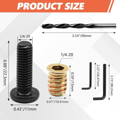 Litoexpe 50 Pcs 1/4"-20 Wood Threaded Inserts - size: 50 PCS