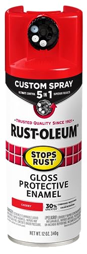 Rust-Oleum Stops Rust Custom 5-in-1 Spray Paint, Gloss Cherry - color: Gloss Cherry, size: 12 Ounce (Pack of 1)