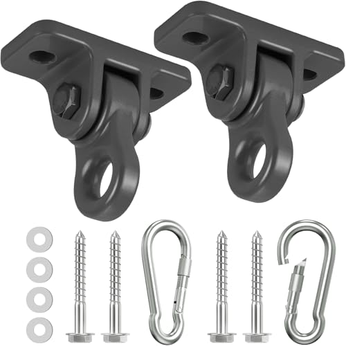 Heavy Duty Porch Swing Hangers Kit Swing Hardware Hooks - color: 2 Pack Black