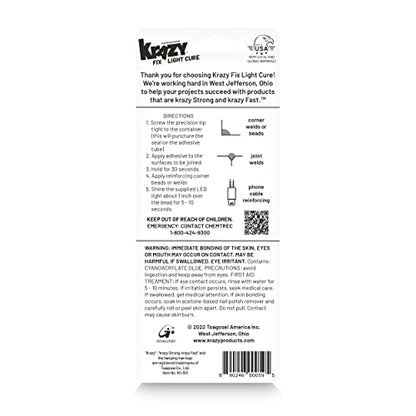 Krazy Fix Light Cure Super Glue with Fast Curing LED Light (0.14 oz)