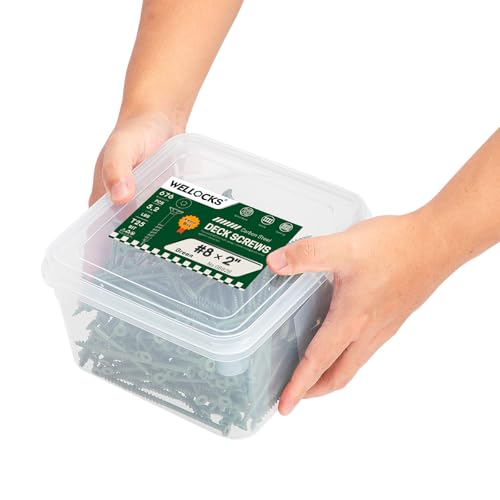 WELLOCKS #8 x 2 in Green Deck Screws, 5.2 lbs with T25 Bit - size: #8×2", style: 5.2LBS Green