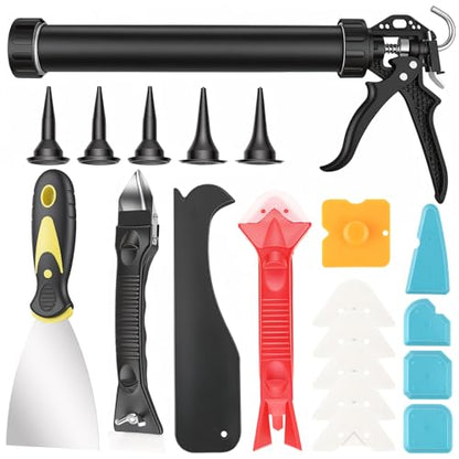 Sausage Caulk Gun Kit, 20 Oz & 10 Oz Convertible, 5 Tips