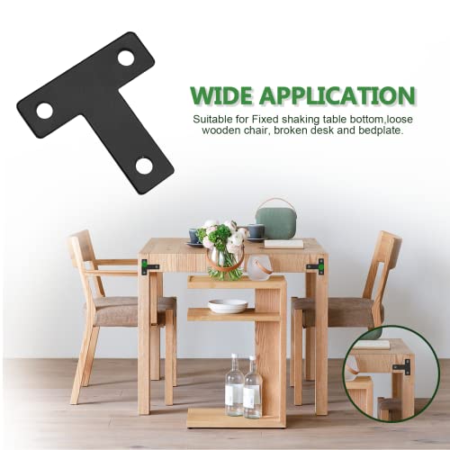 Uenhoy 20 Pcs T Shape Black Flat Brackets 1.57"x1.57" with Screws - size: 40x40mm/1.57"x1.57", style: T Shape