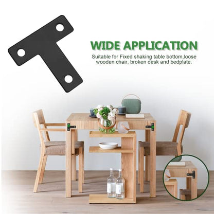 Uenhoy 20 Pcs T Shape Black Flat Brackets 1.57"x1.57" with Screws - size: 40x40mm/1.57"x1.57", style: T Shape