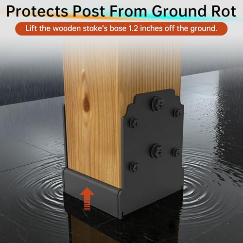 4x4 Post Base for Concrete – 4mm Thick, 10,000 LB Anchor (4PCS) - size: 4x4 post base (4 PCS) New