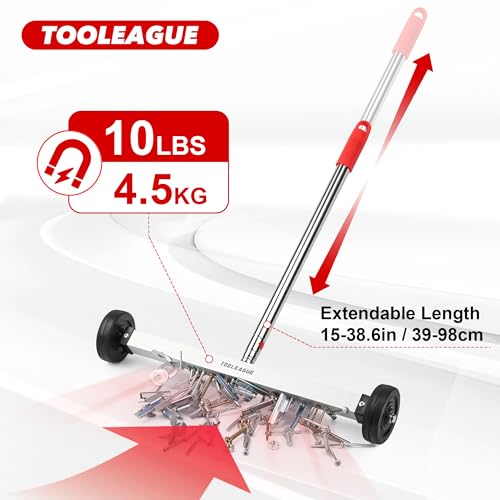 17" Rolling Magnetic Sweeper with Wheels,10LB, 3Pcs Magnet Sweeper Set - size: 17-inch（10LBS)
