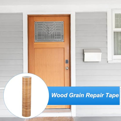 PATIKIL 10" X30' Self-Adhesive Wood Grain Repair Tape with Scraper Maple Grain Wheat