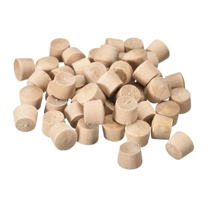 uxcell 100Pcs Wood Button Top Plugs, 21/64 Inch Round Head Wood Plugs Screw Hole Covers Wooden Screw Plugs for Furniture Tables Chairs - size: 21/64 Inch