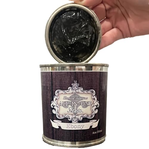 All-in-ONE Gel Stain - Ebony (Warm Black) - 8oz - color: Ebony, size: 8 Fl Oz