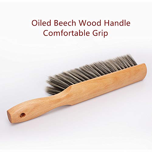 Soft Bristle Hand Brush Wood Handle for Bench Counter Shop 14" Gray - color: Gray