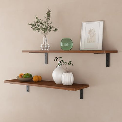 NEODROP 4-Pack 12 Inch Heavy Duty Shelf Brackets, Premium Floating L Bracket for Wall, Kitchen, Mantel Shelves Support | Quarter Inch (1/4") Thick | Black Powder Coated Steel - size: 12 Inch, style: 4 Pack