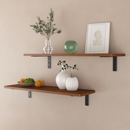 NEODROP 8-Pack 12 Inch Heavy Duty Shelf Brackets, Premium Floating L Bracket for Wall, Kitchen, Mantel Shelves Support | Quarter Inch (1/4") Thick | Black Powder Coated Steel - size: 12 Inch, style: 8 Pack