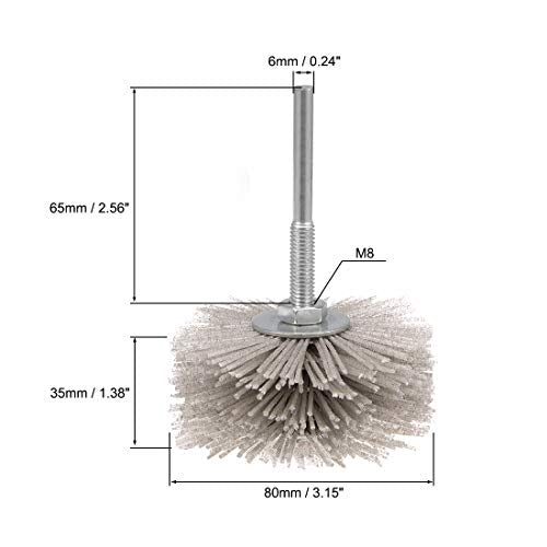 uxcell Nylon Wheel Brush 120 Grits Abrasive Grinding Head with 6mm Threaded Shank - style: 120 Grit