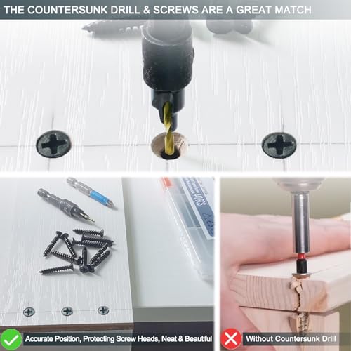 440PCS Wood Screws Assortment Kit, #4 Self Tapping Screw Set (9 Sizes) - size: CSQ235 M3