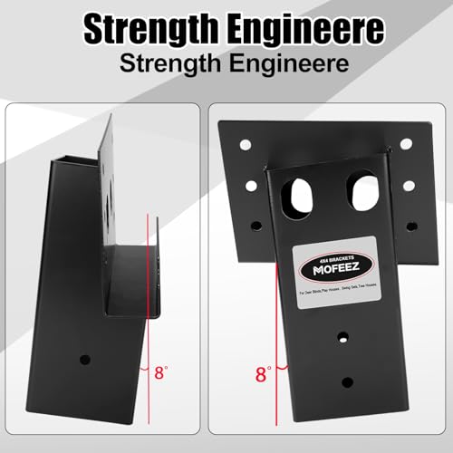 Mofeez Outdoor 4x4 Compound Angle Brackets for Deer Stand Hunting Blinds Shooting Shack (Set of 4) - style: Black