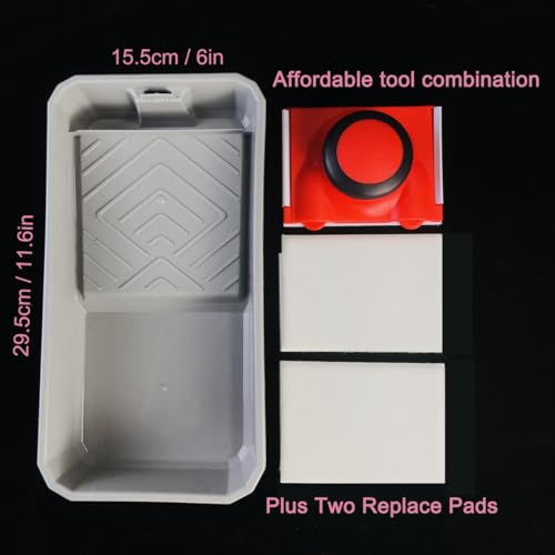 4-Piece Paint Edge Tool Set - Paint Edge Trimmer with 2 Replacement Pads & Paint Tray - Professional Edger for Corner Walls, Ceilings & Wall Painting（RSL41） - style: RSL41
