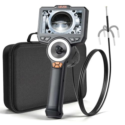 VEVOR 4-Way Articulating Endoscope with Light, 1080P HD Industrial Borescope Inspection Camera with 0.15-inch Ultra Slim Articulated Probe, Flexible Snake Scope Cam for Wall Automotive Inspect-4.9FT - size: 0.15-inch Probe