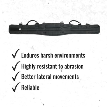 WOLF WTH2110 Heavy-Duty Ballistic Padded Tool Work Belt | Compatible w/Pouches, Holsters & 4-Point Suspenders | Body Waist Comfort Lightweight Breathable | Contractors Handyman | Tongue Buckle - size: Small