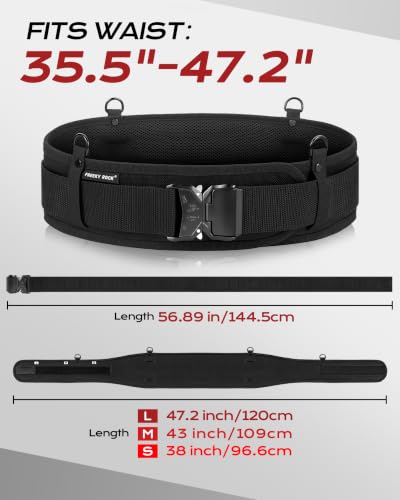Padded Tool Belt for Men with D Ring, Suit for Waist 35.5"-47.2"