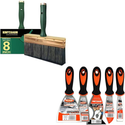 King Origin Deck Stain Brush, 8 Inch with 5 Pcs Paint Scrapers