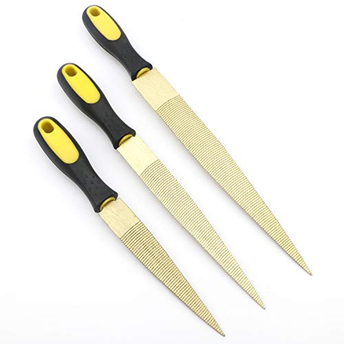 3Pcs Wood Rasps Set for Wood Carving - 6/8/10 Inch File Set, Carving Tools Woodworking Kit with Rubber Handle for DIY Carpentry