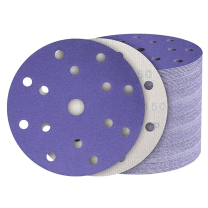 50Pcs 6 Inch Sanding Discs 150 Grit, Hook and Loop Orbital Sandpaper - style: 150Grit-50Pcs