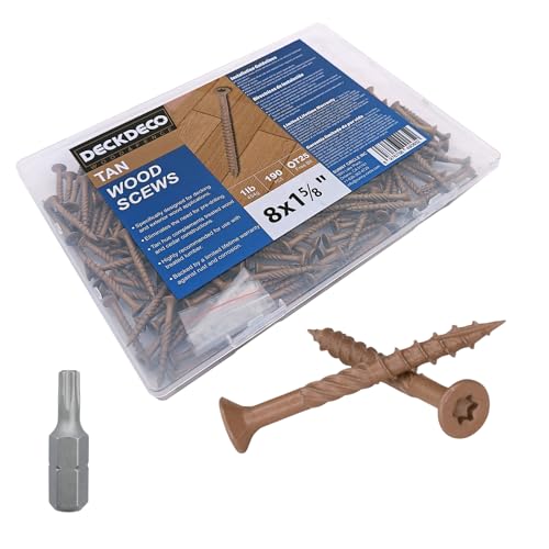 Wood Screws#8 x 1-5/8" Exterior Deck Screws165pcs(approx)1 lb/Box - size: #8x1-5/8"