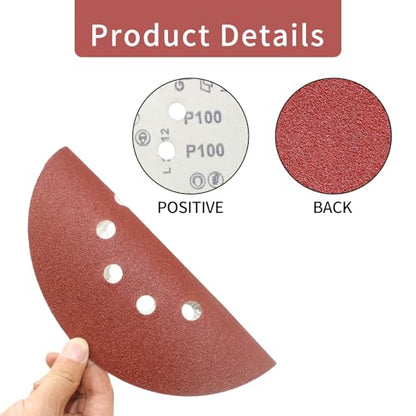 9 Inch 10 Hole Sanding Discs 120 Grit 20Pack Hook and Loop Disc - style: 10 hole-120 Grit